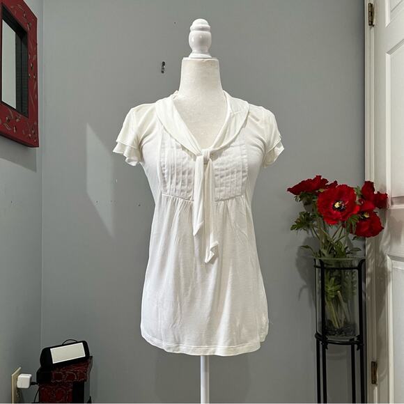 NEW ANTHRO Rails Romantic Casual Soft Pleated Flutter Lightweight T-Shirt S NWT - Picture 6 of 15